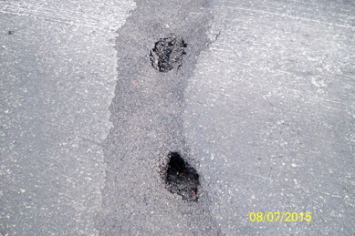 New cracks in roadway 8/6/2015